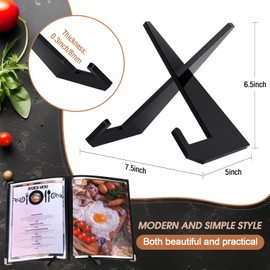 Menkxi Acrylic Cookbook Stand Cook Book Stand for Kitchen Counter Cookbook Holder Clear Recipe Book Holder Multifunctional Display Stand for Tabletop Kitchen Counter Decor,6.5 x 8.5 Inches(Black)