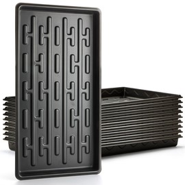 RooTrimmer Shallow 1020 Nursery Flat Trays Specialized for Holding & Carrying 200 Cell Plug Seedling Trays (Height is 1.3"),Microgreen Germination Trays,10 Pack, No Holes (YB01, 10Pcs)