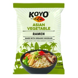 Koyo Ramen Soup, Asian Vegetable, Made With Organic Noodles, No MSG, No Preservatives, Vegan, 2.1 Ounces Per Package