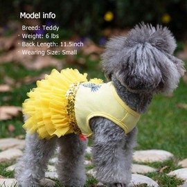 KYEESE Dog Dress Unicorn Tiered Layer Tutu Tulle Dogs Birthday Party Dresses with Sequins Dog Apparel for Small Dogs
