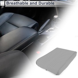 A ABSOPRO Universal Center Console Cover Car Armrest Cover Middle Console Cover Lid for Most Vehicle SUV Car Sedan 12.2"x7.87"x1.97" Gray Nappa Leather, Memory Foam Wings Pattern