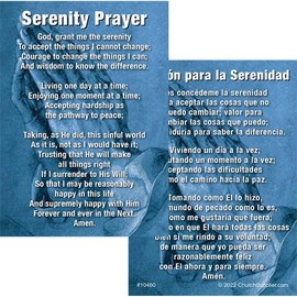 Sterling Gifts Bilingual Serenity Prayer Pocket Card (Pack of 100)
