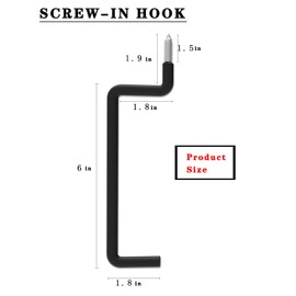 FORESRUM 4 Pack Ladder Hooks-Bike Hooks(Black) Ladder Hanger for Ladder, Bike, Folding Chair, Cord, Hose, Wheelbarrow, Ideal Tool Organizer for Garage Wall Storage