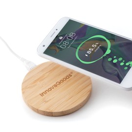 InnovaGoods Bamboo Wireless Charger.,