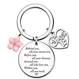 HULALA Inspirational Sweet 18th Keyring Keychain Key Ring Birthday Gifts For Girls Daughter Granddaughter Behind You All Your Memories Before You All Your Dreams