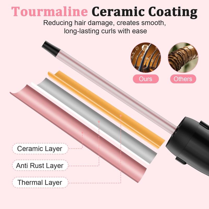 3/8 Inch Small Curling Iron, 9mm Tiny Curling Wand for