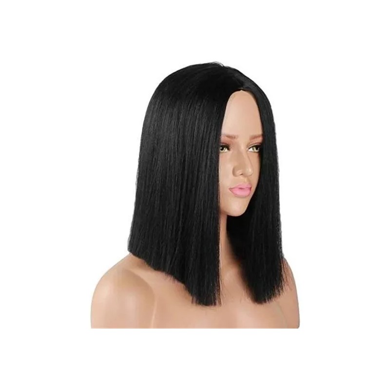 Jorla Peluca Cabello Lacia Negra Bob Mujer Fibra Natural Moderna