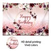 Burgundy Flower Happy Birthday Photography Backdrops 72.8x43.3inch Rose Gold Glitter