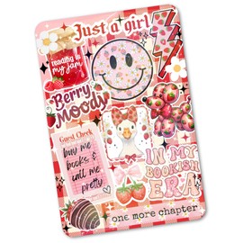 Cardstock Insert for Kindle | Strawberries Kindle Insert for Clear Case | Kindle Decorating Accessories | Booktok Bookish Kindle Stickers | Book Gifts | Choose Your Model