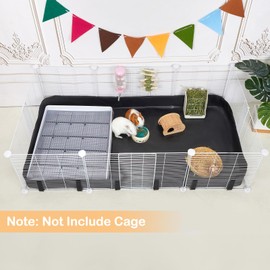Guinea Pig Cage Liner, Waterproof Liner for Guinea Pigs, Guinea Pig Bedding with Tarp Bottom for C&C Grids, Cage Liners for Guinea Pig, Bunny, Hamster, Rabbit,Not Include Cage,56 * 28 inches