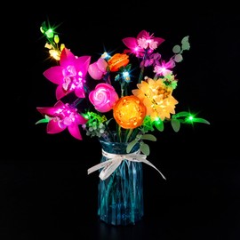 BrickSoul Led Light Kit for Leg0 10342 Botanicals Pretty Pink Flower Bouquet Building Set