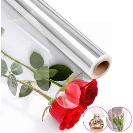 Transparent Gift Film, 90 cm x 30 m Cellophane Wrapping Paper Roll, Wrapping Paper, Transparent Film, Cellophane Film, Flower Film for Flowers, Gift Baskets, Wrap (Fold in 30 cm