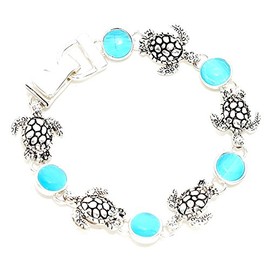 Arras Creations Fashion Trendy Shimmery Turtle Bracelet For Women / AZBRSEA527-AST