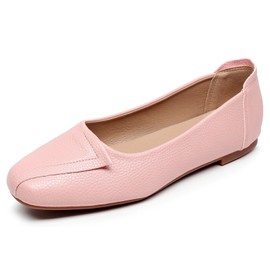 VenusCelia Women's Plain Dance Flat Shoe (8.5 M US,Faux Pink)