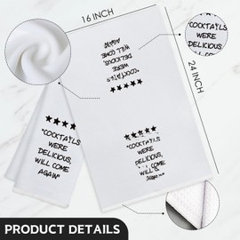 Koesus Funny Cocktail Kitchen Towels, Bar Towels for Bartender, Bartender Gifts, Funny Dish Towels Tea Towels with Saying, Cocktail Themed Gifts, 16x24 Inch