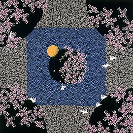 綿大ふろしき 大判風呂敷 自遊布 夜桜うさぎ 32-053058