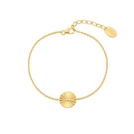 s.Oliver 2031438 Women's Bracelet 925 Sterling Silver with Synthetic Zirconia 17 + 3 cm Gold Comes in Jewellery Gift Box, Precious metal, Cubic Zirconia