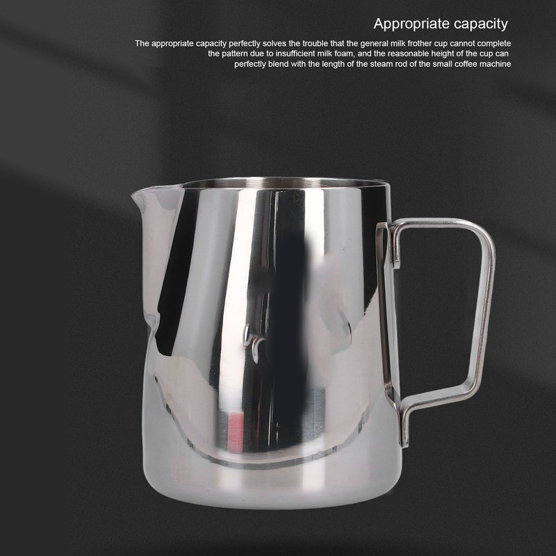 Milk Frother Cup 380ml 304 Stainless Steel High Durability Multifunctional