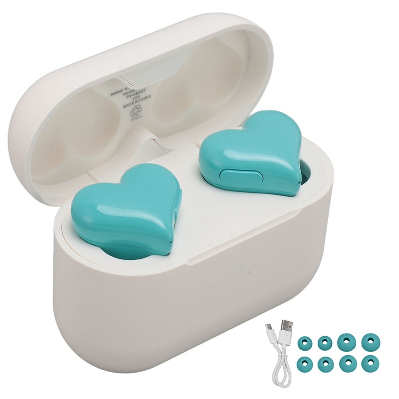 Heart Shaped Wireless Earbuds HIFI Stereo Sound Waterproof Bluetooth 5.3