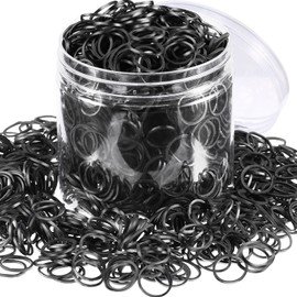 2000 Pack Mini Rubber Bands Elastic Hair Bands Soft Hair Ties with Box for Hair Braiding Hair Wedding Hairstyle(Black)