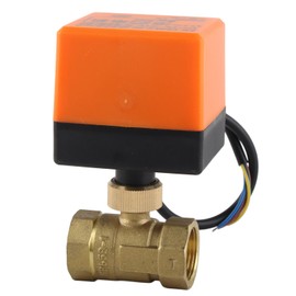 Válvula de Bola Motorizada de 2 Vías, Válvula de Bola Motorizada Eléctrica 2 Vías 3 Cables Latón AC 12V G3/4 DN20 para Control de Flujo de Agua Hvac, Válvulas de Bola Industriales