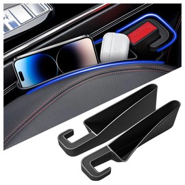 2025 Upgraded Short Car Seat Gap Filler Organizer with Phone Holder,Stylish No Drop Seats Guard for Car Seats Between Seat & Console,Universal Console Catcher Cars Interior Accessories