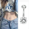 Asheyya 5PCS Belly Button Bars, Hypoallergenic Stainless Steel Belly Bars,