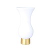 White S-shaped Glass Vase with Gold Base, 11.5"H