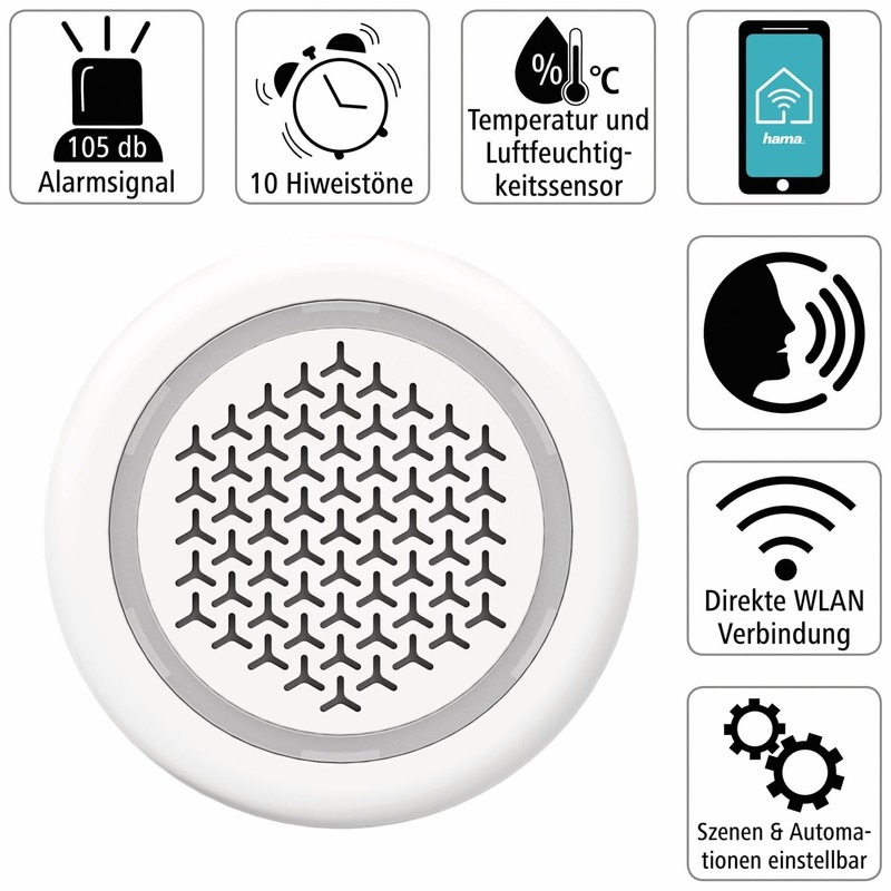 Hama Indoor Alarm Siren with WiFi and App (Alarm System