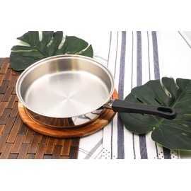 Tuxton Home Reno 10 Inch Open Frypan; Stainless Steel, PFTE & PFOA Free, Freezer to Oven Safe, Induction Compatible