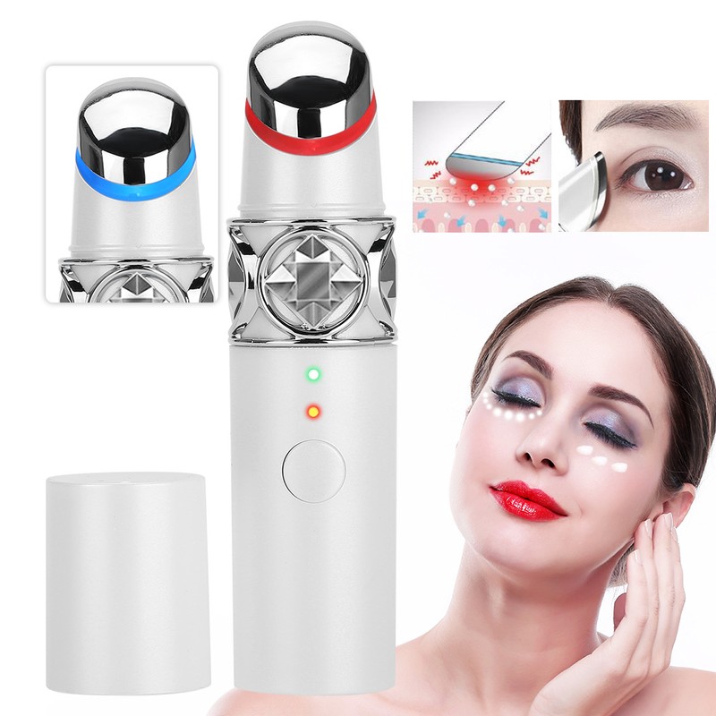 Portable Electric Heating Eyes Lip Massager Light Therapy Wrinkles Removing