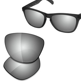 Saucer Premium Replacement Lenses for Oakley Frogskins LX OO2043 Sunglasses High Defense - Chrome Metal Polarized