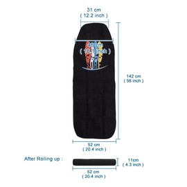 JSCARLIFE Premium Waterproof Seat Cover, 100% Washable & Removable, Non-Slip, Sweat Towel Cover, Front Seat Cover, Protective Cover, Compatible with 95% Cars (Black, Style 1)