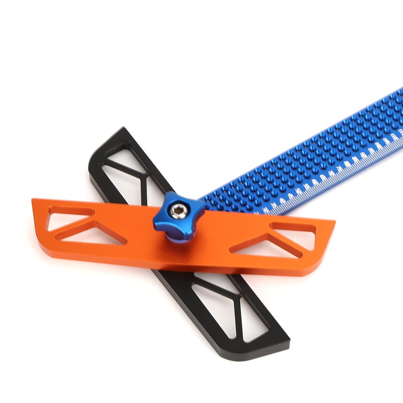 Hole Ruler Aluminum Alloy Multifunctional T Type Square Woodworking Measuring