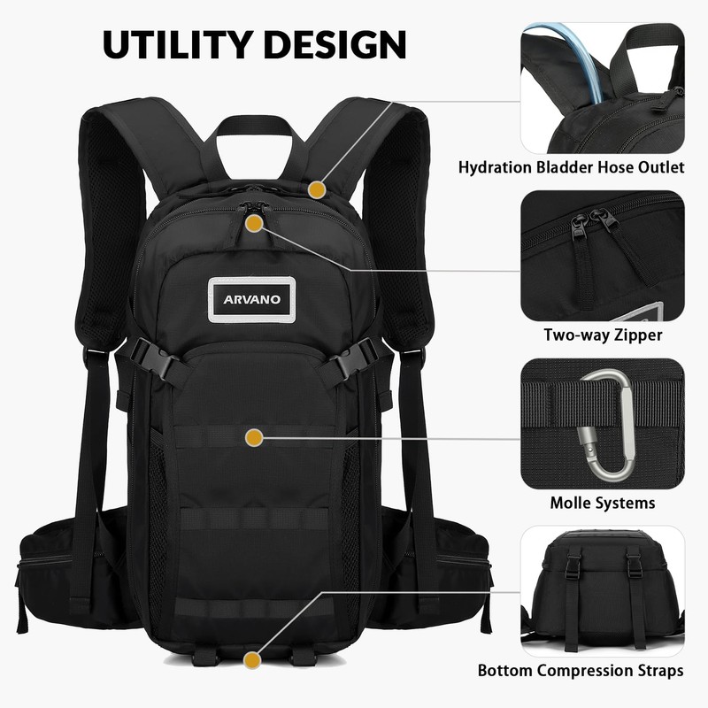 Arvano Cycling Backpack for Men & Women Hiking Backpack Small