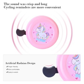 U-LIAN Kids Streamers and Bike Bell for Girls-1 Pack Bicycle Bell with 2 Pack Handlebar Streamers Scooter Tassels for Children's Bike Accessories (Pink UCN Bell+ Pink Tassels)