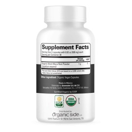 OS Organic Side | Organic Black Maca 60 Capsules | Natural Supplement with Black Maca Root Powder | Plant-Based Capsules for Energy, Vitality, and Hormonal Balance