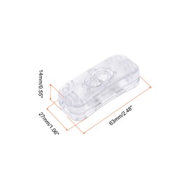 Rebower Inline Cord Switch AC 250V 2A 500W On/Off Rocker Control Switch, [for Lamp, Desk Lighting] - 2.5x1.1 Inch/Clear/2 Pcs