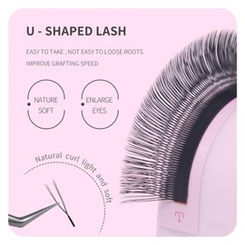 ANNAFRIS U-YY Eyelash Extensions, 0.07 D, 8-15 mm, Ready-to-Use Fan Eyelash Extensions, Premade Fan Lashes (U-YY, 0.07D, 8-15 mm)