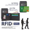 KIONTS Cartera Hombre con Bloqueo RFID, Cartera de Piel para