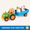 Battat Musical Farm Tractor Toy Set with Animals Lights Sounds