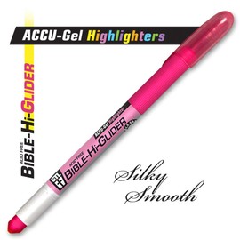 G.T. Luscombe Company, Inc. Accu-Gel Bible Highlighter, Bible Study, No Bleed Solid Gel, No Smearing or Fading, Long Lasting, Bright Translucent Color Dry Marker, Pink