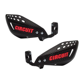 Circuit Equipment – Vector Bicolor Handguard – Nylon Temples and Textured Carbon Shell – Lightweight Protection with Universal Fit – Carbon/Fluor Red