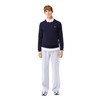 Lacoste Mens Long Sleeve Regular Fit V-Neck Organic Cotton Sweater,