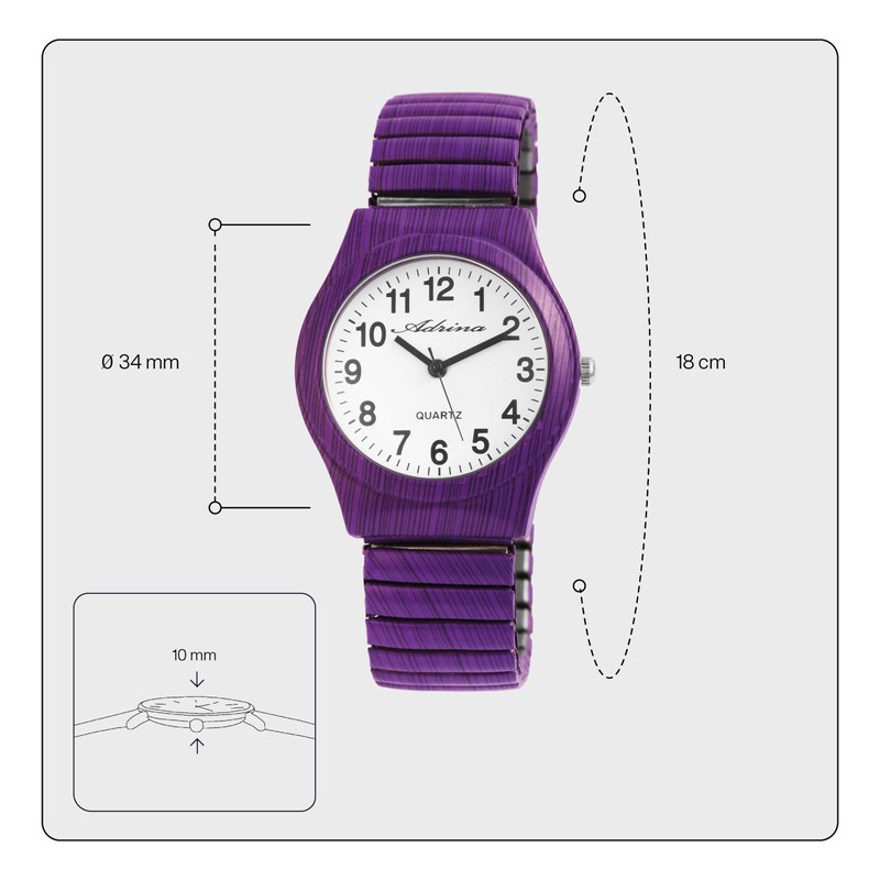 Adrina 1700045 Women's Watch with Strap Analogue Quartz Metal, Bracelet