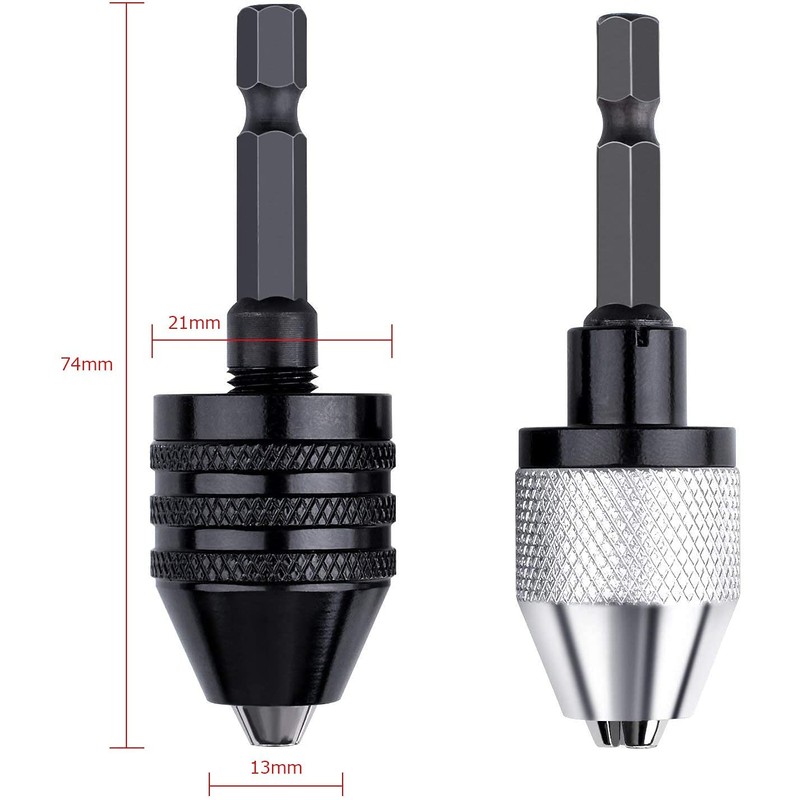 JUTOSU Keyless Drill Chuck 2-Pack 0.3-6.5mm Keyless Drill Chuck Conversion