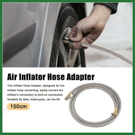 Motoforti 150cm 59" Car Tire Air Inflator Hose Adapter Quick Connect Release Long-lasting