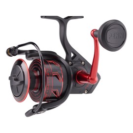 PENN Battle III Spinning Inshore/Nearshore Fishing Reel, HT-100 Front Drag, max of 25lb | 11.3kg, Made with Sturdy All-Aluminum Composition for Durability, 6000