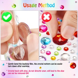 Valentines Gem Stickers Rhinestones for Crafts Scrapbook Supplies, Sparkling Cute Star Heart Round Small Stickers, Glitter Jewels Bedazzling Sticker Makeup, Diamond Art Kit DIY Decoration