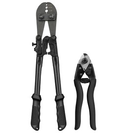 TooTaci Wire Rope Crimping Tool Kit, Include 14 inch Swaging Tool and Wire Rope Cutter, Cable Crimper for 1/16" to 1/8" Crimping Loop Sleeves